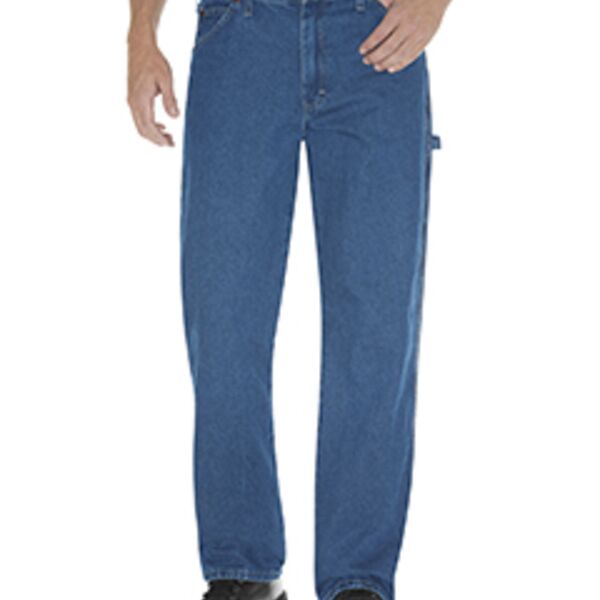 Unisex Relaxed Fit Stonewashed Carpenter Denim Jean Pant Thumbnail