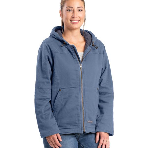Ladies' Sherpa-Lined Twill Hooded Jacket Thumbnail