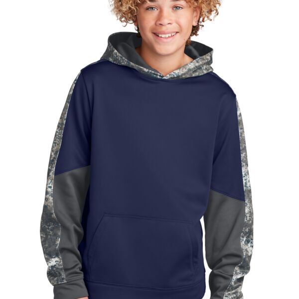 Youth Sport Wick ® Mineral Freeze Fleece Colorblock Hooded Pullover Thumbnail